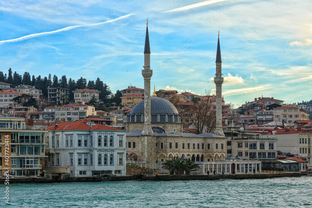 Beylerbeyi Mosque by the Bosphorus channel in Istanbul Beylerbeyi Mosque by the Bosphorus channel in Istanbul