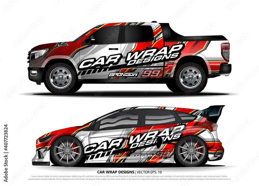 rally car livery design vector. abstract race style background for vehicle vinyl sticker wrap
rally car livery design vector. abstract race style background for vehicle vinyl sticker wrap