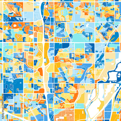 Art map of Thornton, UnitedStates in Blue Orange