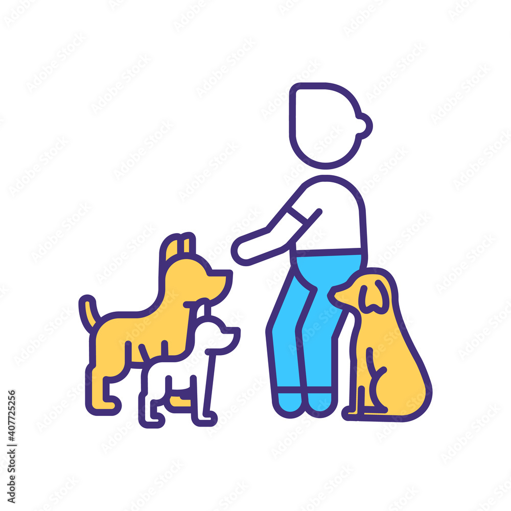 Dog Raining Icon Dog Trainer Icon