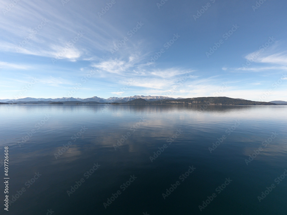 Panoramic view of the mountains on Lake Nahuel Huapi near the city of San Carlos de Bariloche Panoramic view of the mountains on Lake Nahuel Huapi near the city of San Carlos de Bariloche