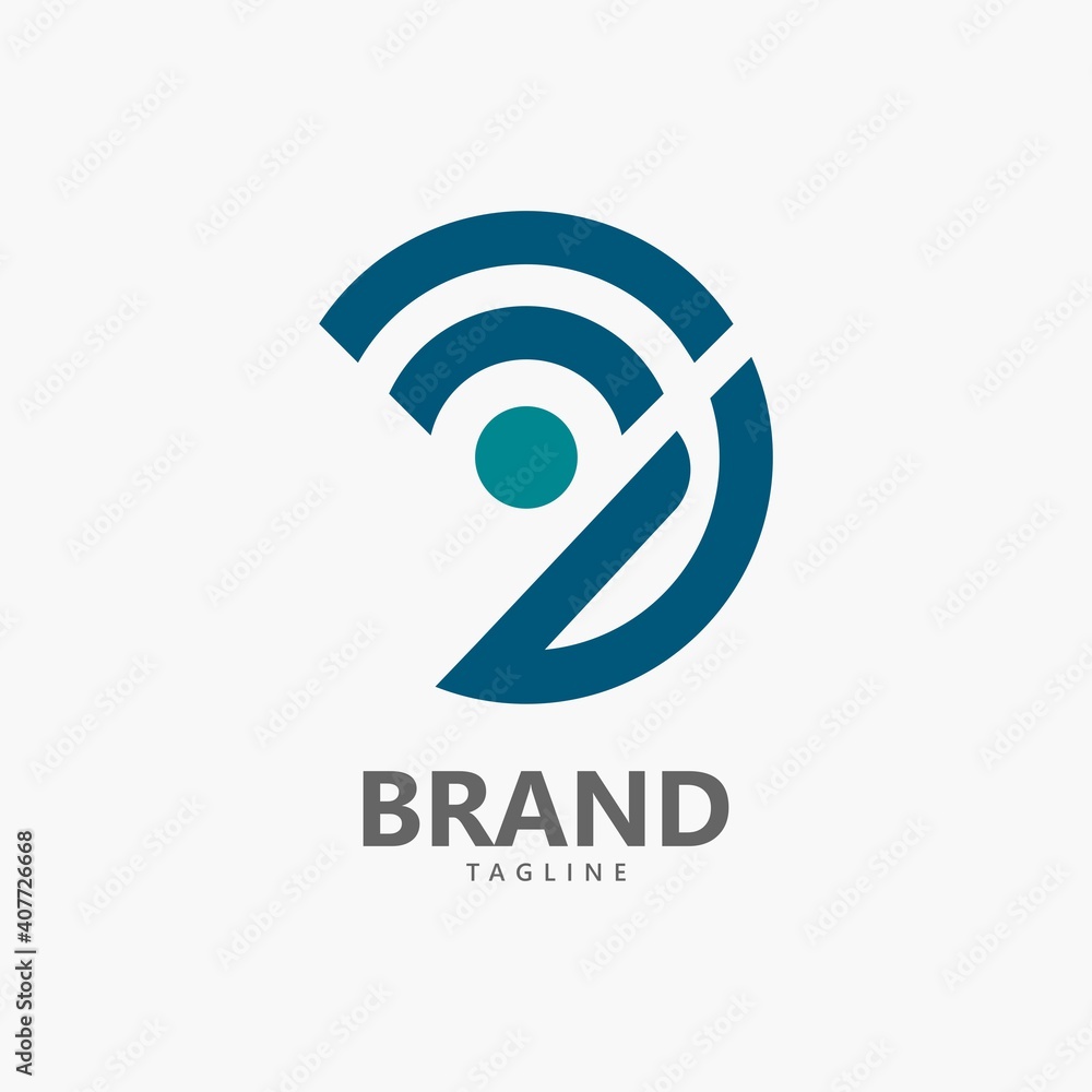 Obraz premium LETTER D NETWORK INTERNET LOGO VECTOR TEMPLATE