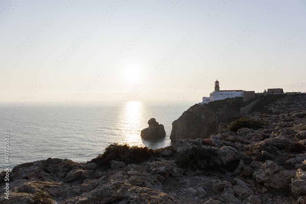 Portugal coastline with seascape and landscape marks