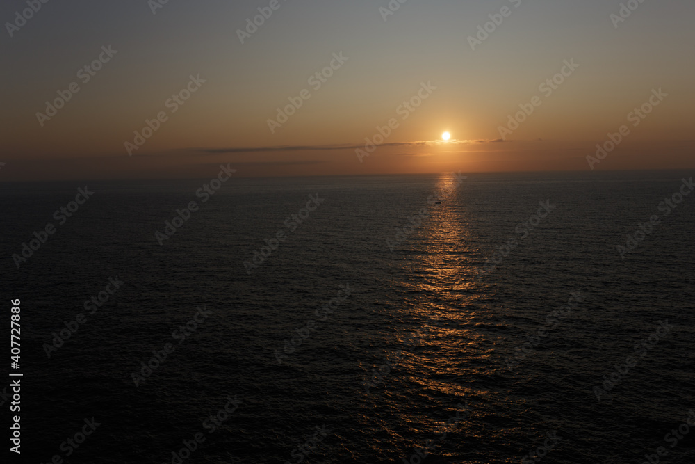 Sagres, Portugal, cliff and sunset