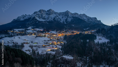 snowy mountain village