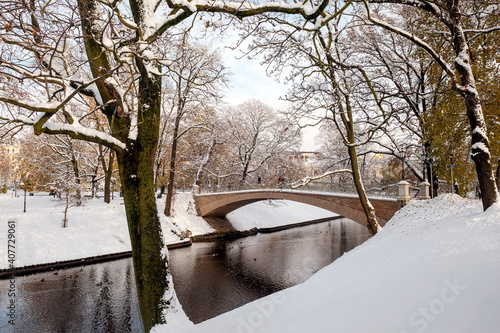 Riga. Latvia. Historical part of the city. Vermanes Garden. photo