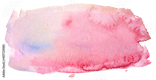watercolor stain red stripe brush on white background