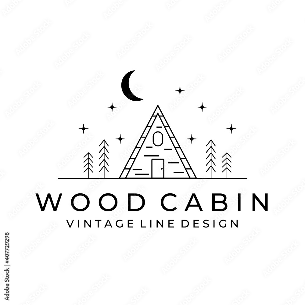 cabin illustration minimalist line art logo vector simple cabin illustration minimalist line art logo vector simple