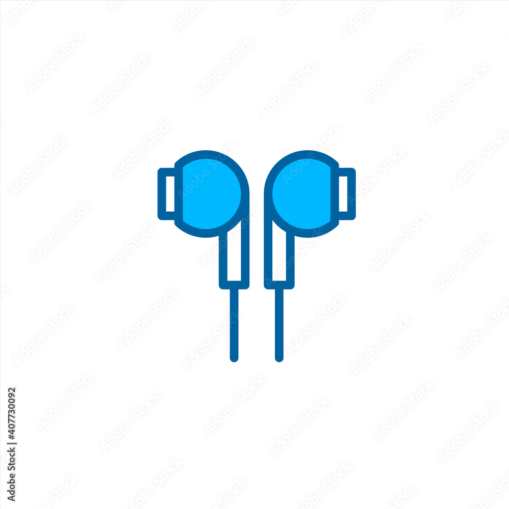 Headset icon in blue color style Headset icon in blue color style