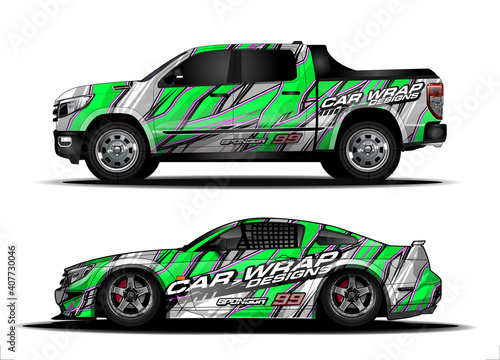 rally car livery design vector. abstract race style background for vehicle vinyl sticker wrap 