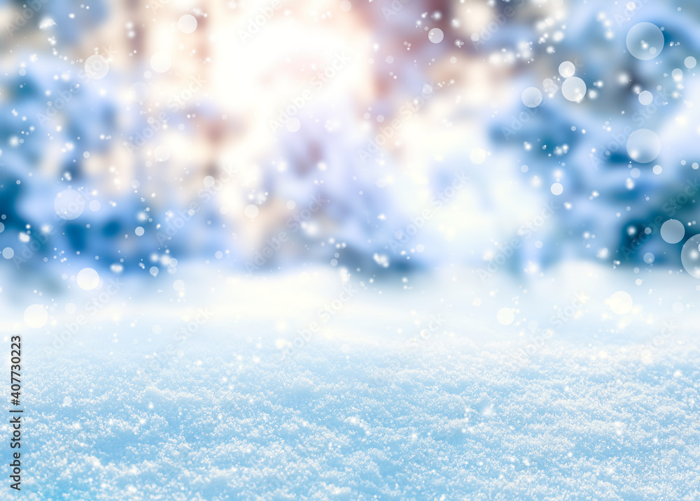 Beautiful fluffy snow, bokeh effect. Winter season Beautiful fluffy snow, bokeh effect. Winter season