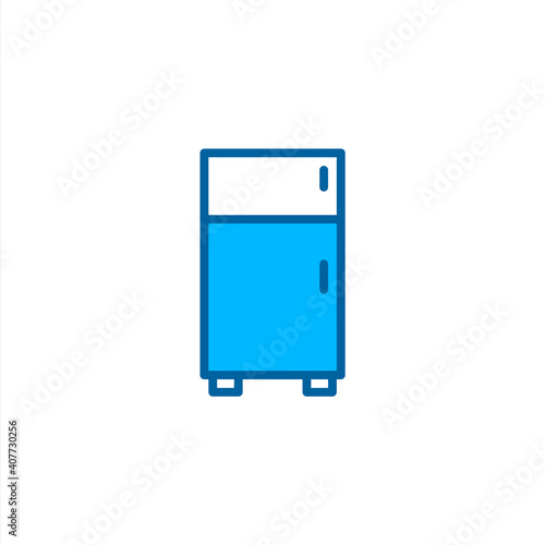 Refrigerator icon in blue color style