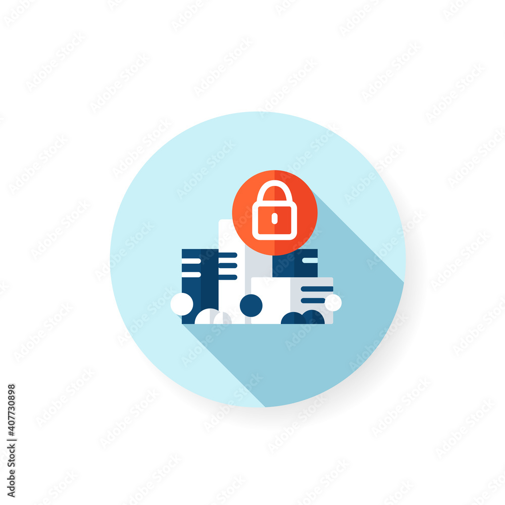 Total lockdown flat icon. New normal concept.Quarantine in city.Staying home, social isolation. New life after covid19 outbreak. Pandemic time influence.Isolated color vector illustration with shadow Total lockdown flat icon. New normal concept.Quarantine in city.Staying home, social isolation. New life after covid19 outbreak. Pandemic time influence.Isolated color vector illustration with shadow