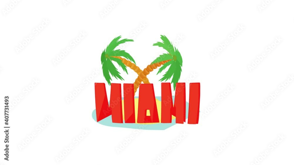 Miami palm icon animation best object on white background Miami palm icon animation best object on white background