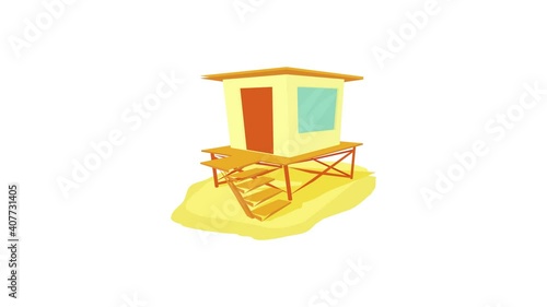 Bungalow icon animation best object on white background photo