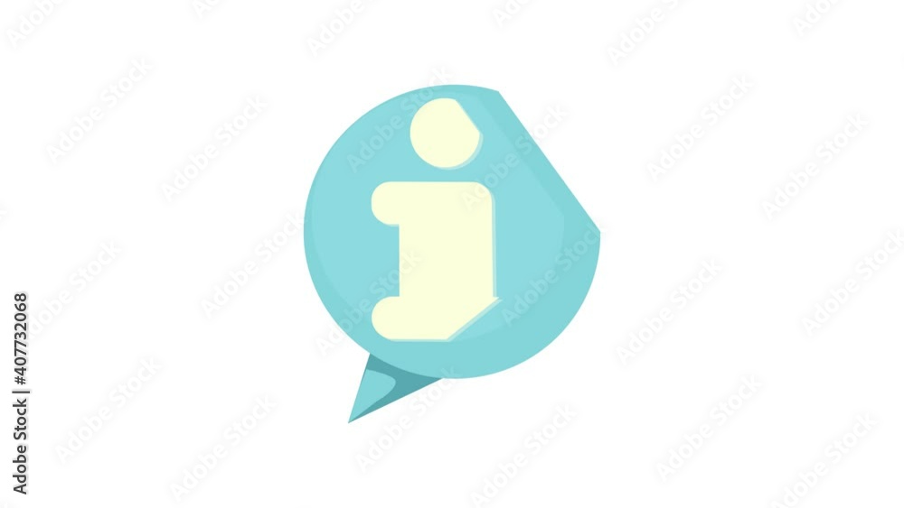 Information speach buble icon animation best object on white background Information speach buble icon animation best object on white background