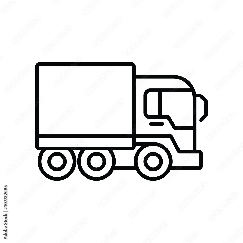 truck heavy shipping with trailer line icon