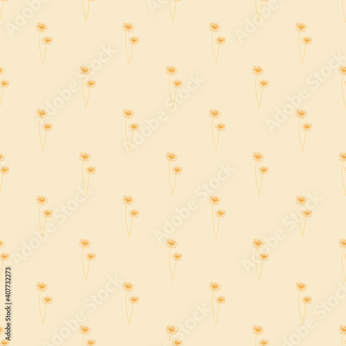 Yellow and Orange Dandelion Flower Pattern