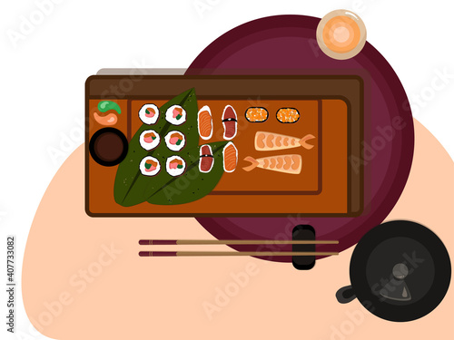 Sushi set illustration