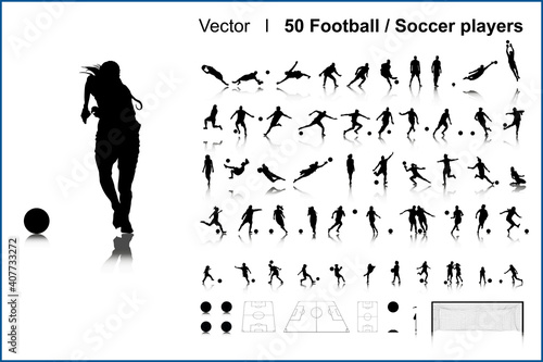 50 joueurs de Football - Vecteur