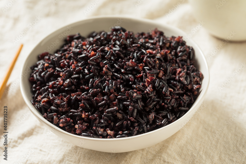 Homemade Cooked Forbidden Purple Rice Homemade Cooked Forbidden Purple Rice