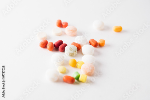 medicines on a white background