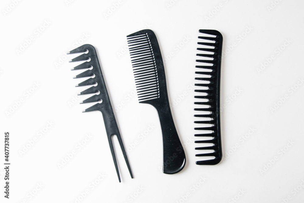 hair combs on a white background