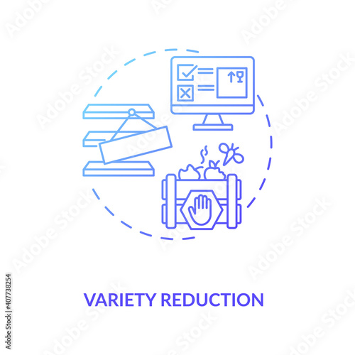 Wallpaper Mural Variety reduction concept icon. Cost reduction strategy idea thin line illustration. Value chain components. Budget improvement. Company optimization. Vector isolated outline RGB color drawing Torontodigital.ca