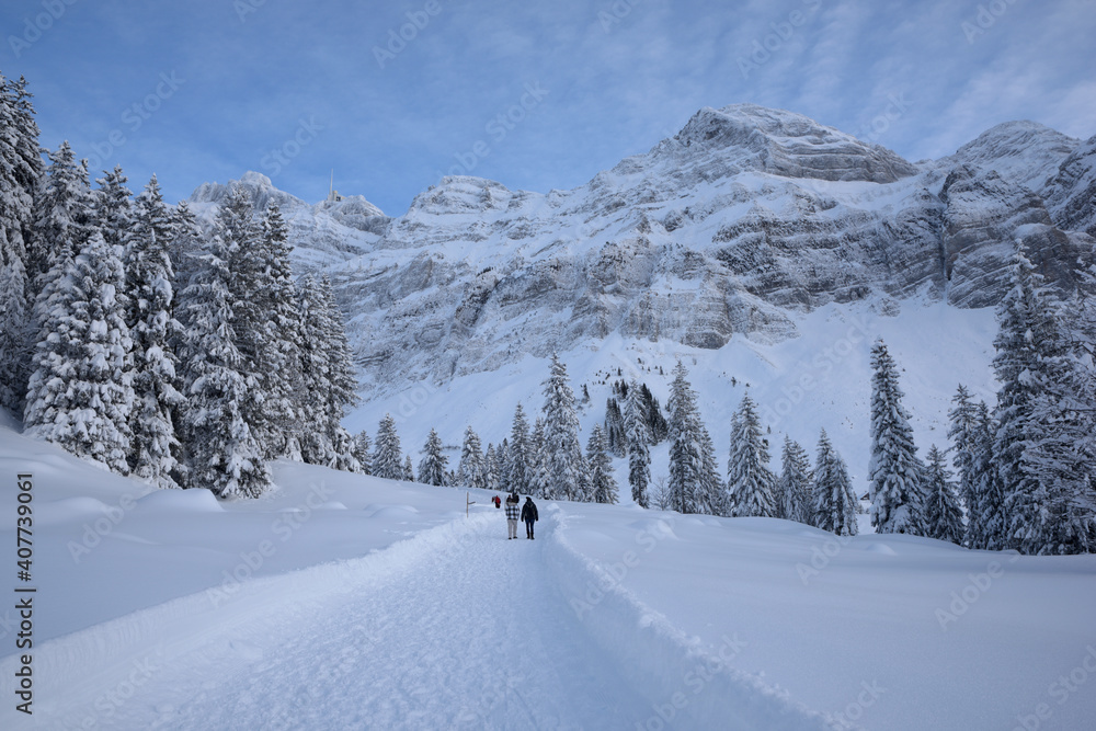 randonnée dans l'Alpstein en hiver - Suisse