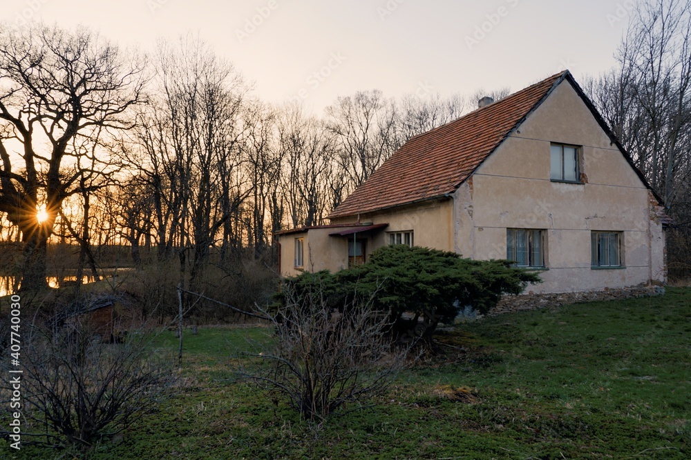 old house in the morning old house in the morning