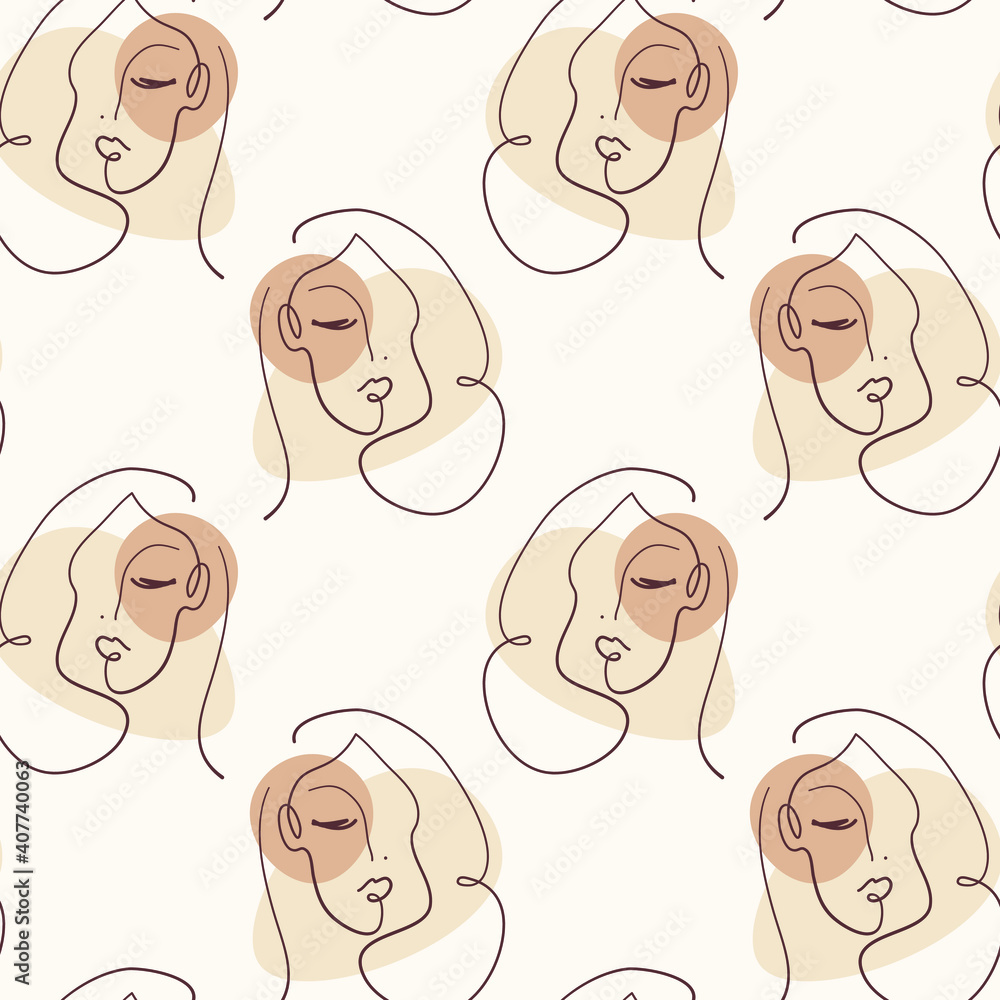 Line modern minimalist woman face art design print. Vector illustration Line modern minimalist woman face art design print. Vector illustration