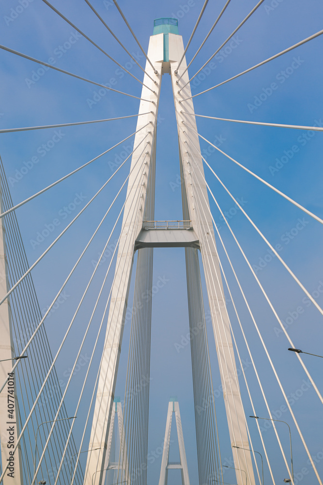 Cable stayed bridge on outskirts of St.Petersburg, Russia Cable stayed bridge on outskirts of St.Petersburg, Russia