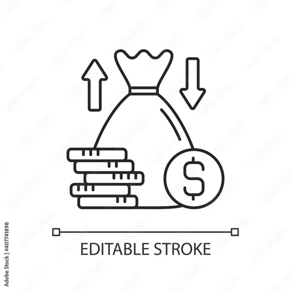Over and under bet linear icon. Predicting wager. Higher and lower bettor number. Thin line customizable illustration. Contour symbol. Vector isolated outline drawing. Editable stroke Over and under bet linear icon. Predicting wager. Higher and lower bettor number. Thin line customizable illustration. Contour symbol. Vector isolated outline drawing. Editable stroke