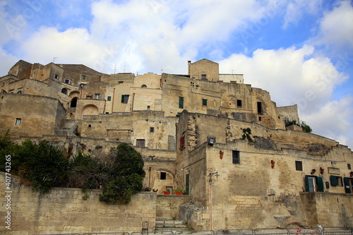 View under a blue sky of the Sasso Caveoso buildings of Matera  European Capital of Culture 2019