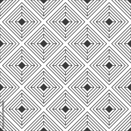 Abstract seamless rhombuses pattern. Modern stylish texture. Repeating geometric tiles. Vector monochrome background.