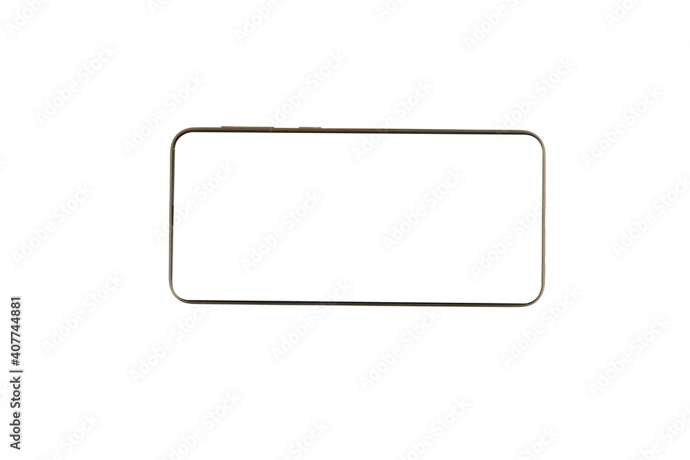 Mobile phone isolated on white. Isolated place on the screen. Mobile phone isolated on white. Isolated place on the screen.