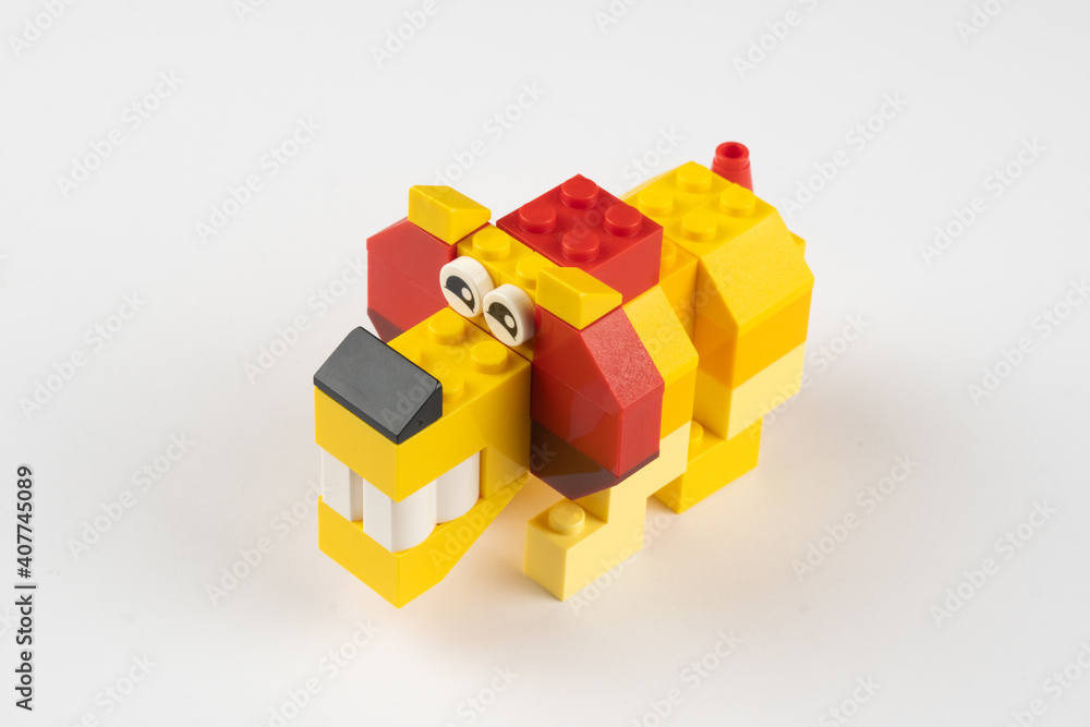 Obraz premium plastic toys on white background