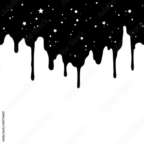 black liquid flowing down, seamless design element