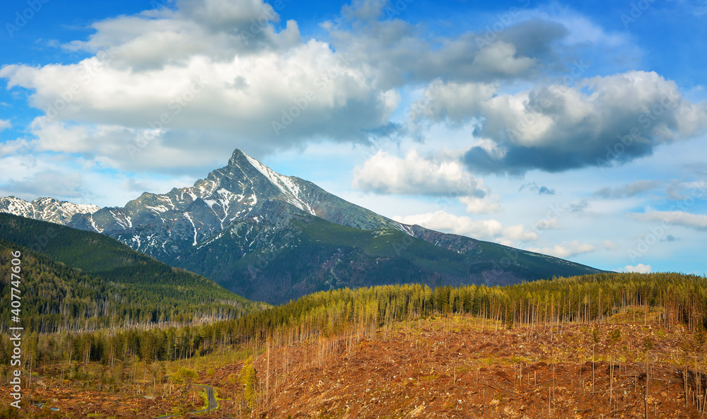 Hill Krivan (2494m),symbol of Slovakia in High Tatras mountains, Slovakia