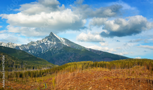 Obraz na płótnie Hill Krivan (2494m),symbol of Slovakia in High Tatras mountains, Slovakia w salonie