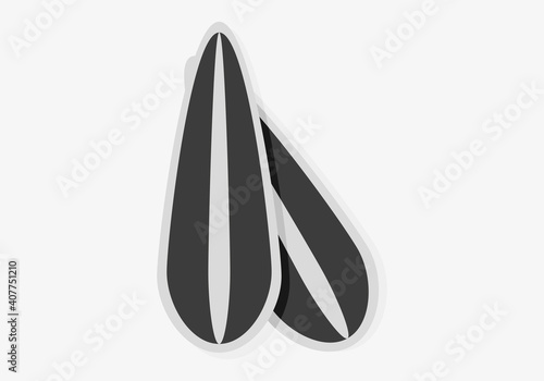 Pipas de girasol en fondo blanco.