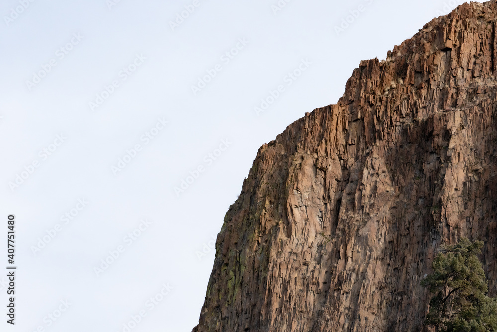 mountain cliff with blue sky