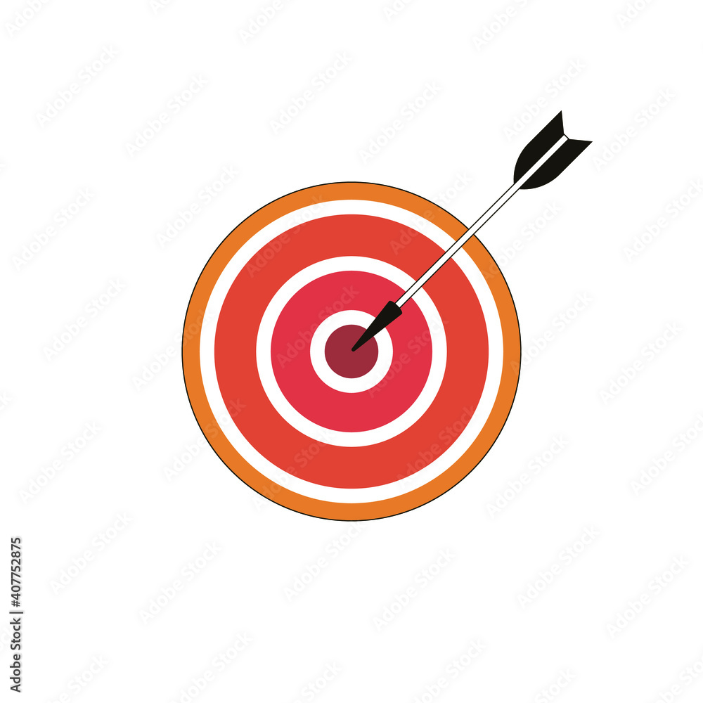Darts vector icon on white background. Darts with an arrow. Accurate hitting the target. Darts vector icon on white background. Darts with an arrow. Accurate hitting the target.