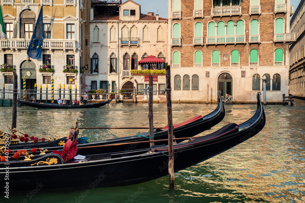 Venice gondola and canal view
