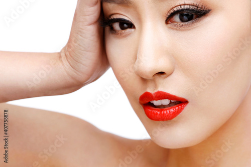 Oriental beauty makeup close-up