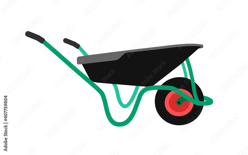 Wheelbarrow garden and vegetable garden. Transporting cargo. Wheelbarrow garden and vegetable garden. Transporting cargo.
