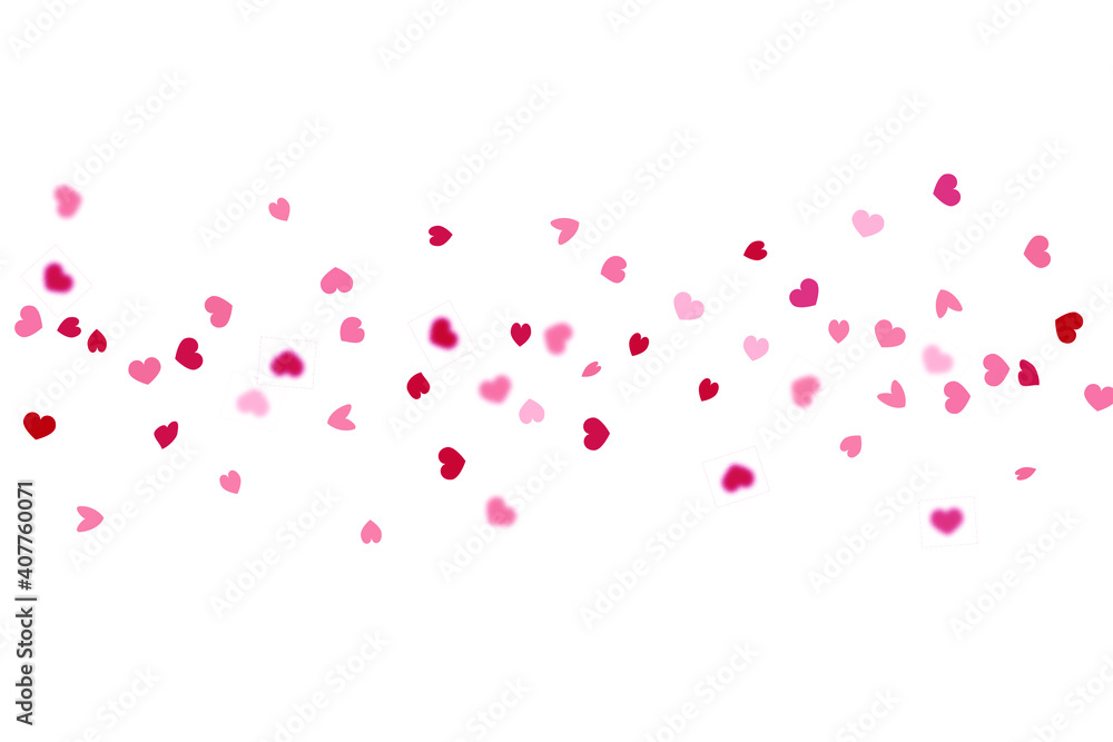 Heart Background. 8 March Banner with Flat Heart. Red Pink  Exploding Like Sign. Vector Template for Mother's Day Card. St Valentine Day Card with Classical Hearts. Empty Vintage Confetti Template.