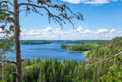 View to the lake from Pisamalahti Hill Fort, Sulkava, Finland