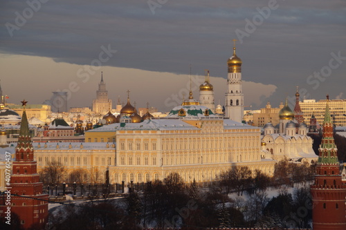 panoramic view of the Moscow Kremlin and the Moskva River
