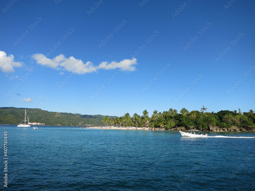 Sea, Caribbean, Blue, Clouds, Boats.